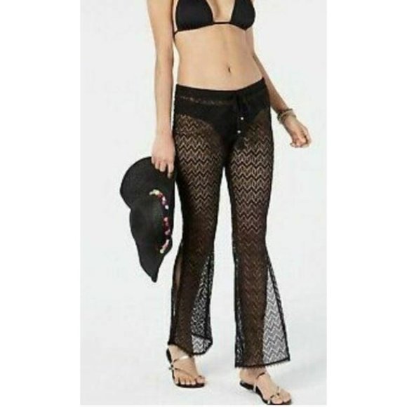 Miken Other - Miken Swim Crochet Kick Slit Swimsuit Pants Cover